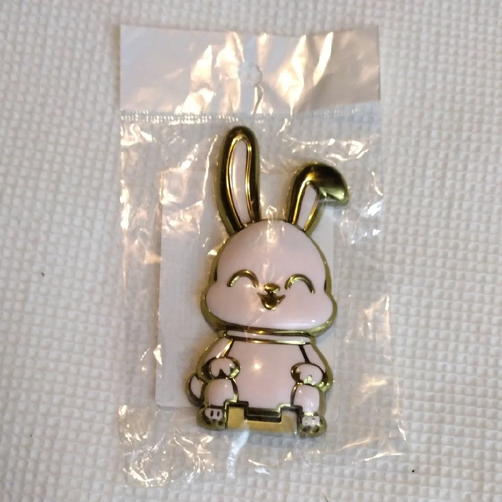Cute, Gold & light Pink Bunny Cell Phone Stand